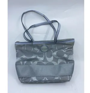 Coach Gray Jacquard Fabric Long Strap Tote Bag thumbnail 3