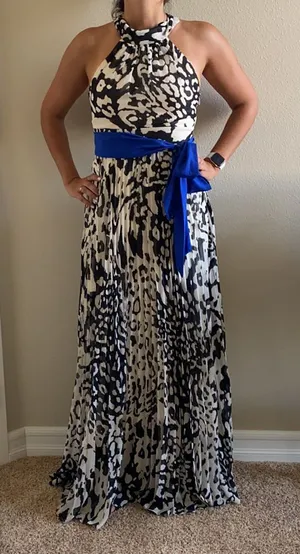 Eliza J Dress 4 Black & White Excellent Used Condition w/ Sash thumbnail 1