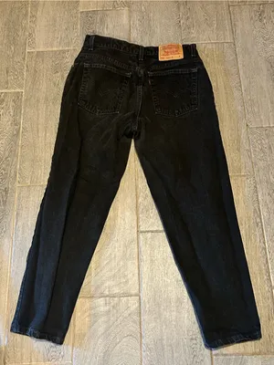 Levis 550 Black relaxed fit tapered leg Jeans size 14 petite thumbnail 8