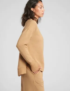 NWT! Athleta Crewneck Sweatshirt in Tuscan Gold thumbnail 2
