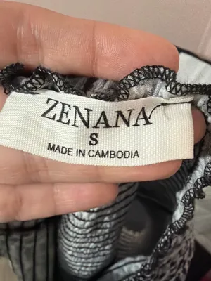 Zenana Outfitters Black & White Smocked Leopard Tube Top thumbnail 2