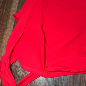 PINK Victoria's Secret Vivid Red Short Sleeve Wrap Top thumbnail 7