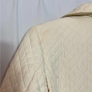Lauren Ralph Lauren Ivory Quilted With Leather Piping Spring Jacket Size Small thumbnail 3