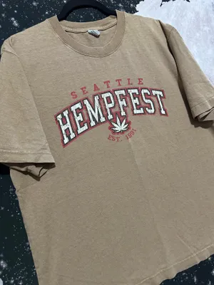 Seattle Hempfest Vintage Style Tan Graphic Shirt thumbnail 3