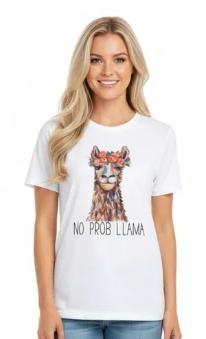 No Problem Llama graphic T thumbnail 1