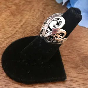 Carolyn Pollack Initial Filigree Sterling Ring 5 Silver thumbnail 4