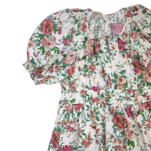 NWT by Anthropologie Somerset Maxi in Rose Floral Puff-Sleeve Edition Dress L thumbnail 6