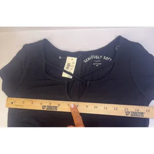 American Eagle Black Graduation Minimalist Crisscross Classic Dress Size XS‎ NWT thumbnail 6