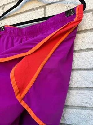 Xersion Women's Purple Athletic Shorts with Orange Trim thumbnail 2