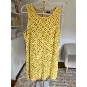 Apt 9‎ Yellow Lace Sleeveless Shift Dress Knee Length Elegant Coquette Parisian thumbnail 2