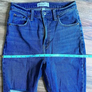 Abercrombie & Fitch Ankle Straight Ultra High Rise Curve Love Distressed 27 4 S thumbnail 7