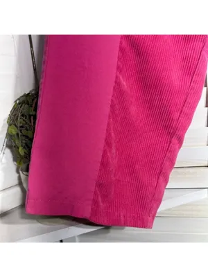 Vintage 90s hot pink pants cotton wide legs high waist 2 pockets sz M thumbnail 7