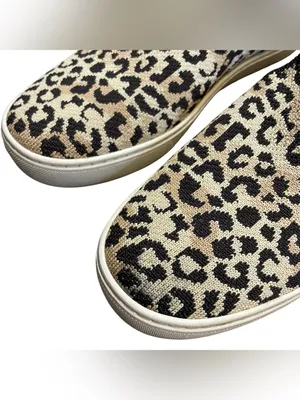 Rothy’s Leopard Animal Print Slip-On Sneakers - Beige/Black thumbnail 8