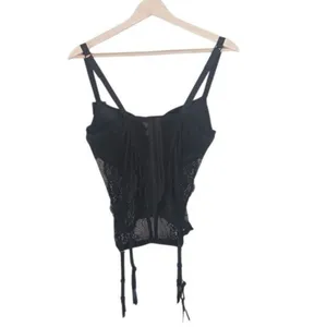 Fredericks Hollywood Arielle Lace Bustier XL Black Corset Boned Underwire NWT thumbnail 3