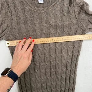 Y2K Gap M Sweater Brown Cable Knit Crew Neck Long Sleeve Classic Preppy Academia thumbnail 6
