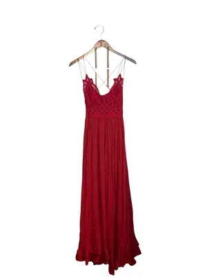 Free People Adella Lace Boho Maxi Slip Dress thumbnail 6