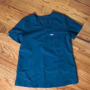 FIGS Teal Green V-Neck Scrub Top thumbnail 1