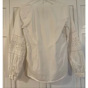 Anthropologie Maeve lace cutout puff sleeve blouse xs thumbnail 7