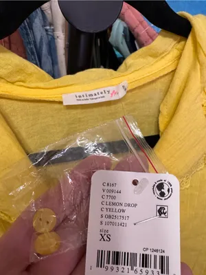 NWT Free People FP Intimately Good Intentions PJ Set - lemon drop yellow - XS thumbnail 12