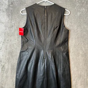 Spanx Leather Like Sleeveless Sheath Dress‎ Luxe Black 20392R Size Small thumbnail 5