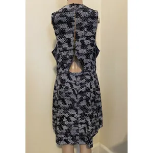 $325 Anthropologie Rebecca Taylor 10 Silk Mini Gray Dress Summer Storm Snakeskin thumbnail 3