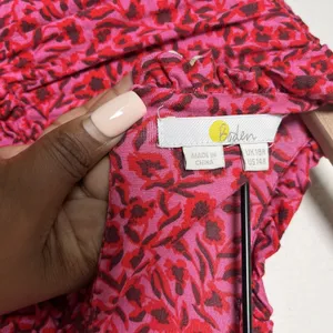 Boden Women‎ Yoke Mini Dress 14R Pink Peasant Cottagecore Prairie Floral Party thumbnail 11