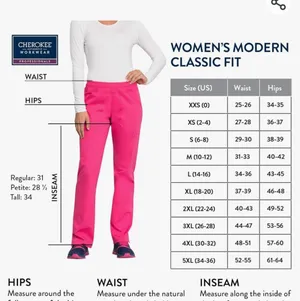 Cherokee Workwear pink Professional scrubs pull on cargo soft stretch Xs tall thumbnail 5