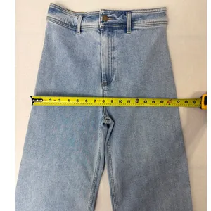 Rip Curl Women's 27 Light-Wash High-Waist Wide-Leg Frayed Jeans thumbnail 6