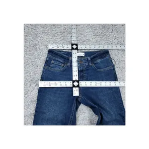 Zara Jeans Cropped Low Rise Flare Dark Wash Blue Stretch Slim Fit Women's Size 2 thumbnail 8