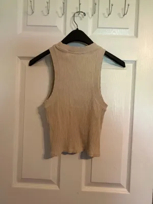 ZARA Beige Tank Ribbed Top thumbnail 2
