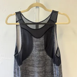 Lululemon Mesh Back Racerback Tank Top Space Dye Black White Size Small thumbnail 4