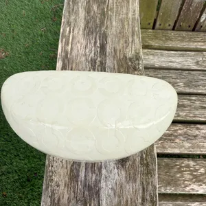 Coach Signature Monogram‎ OFF WHITE Hard Clamshell Eye Glass Sunglasses Case thumbnail 2