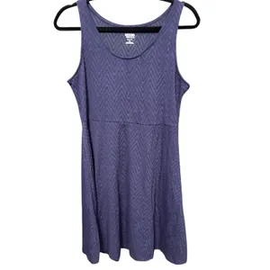 Mossimo‎ Supply Co Womens Navy Chevron Textured Fit and Flare Dress Large New thumbnail 2