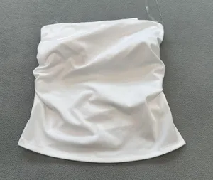 NWT Your Favorite Pacsun Tube Top S Women White Sleeveless Ruched Cropped Blouse thumbnail 1