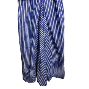 Rebecca Taylor Marseille Stripe Dress 10 Blue White Tie Front Cotton Midi thumbnail 5