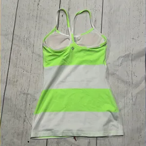 Lululemon green and white striped spaghetti strap shirt thumbnail 4