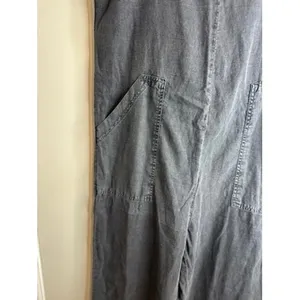 Universal Thread Boho Utility Wide Leg Overalls Sz:S Charcoal Gray Cotton Linen thumbnail 6