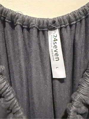 24seven Ruffle Off Shoulder Maxi Dress Black Women’s Size Large Stretch thumbnail 4