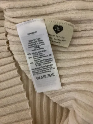 Madewell Brenville Cream Ribbed Cropped Cardigan L Button Front V Neck Minimalis thumbnail 5