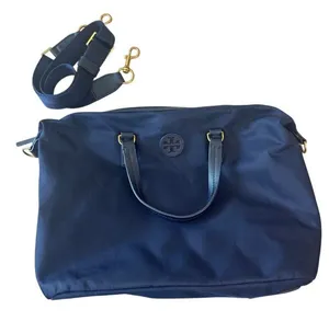 Tory Burch Small Ella Nylon Tote Navy Crossbody Zip Bag‎ thumbnail 1