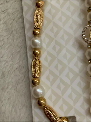 Gold & Pearl Beaded Bracelet Set thumbnail 6