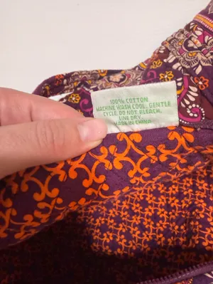 Vera Bradley Safari Sunset Paisley Design Small Duffel Bag Purple Orange thumbnail 9