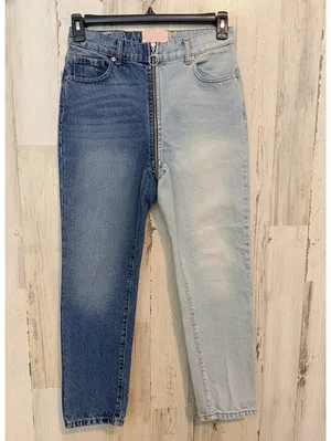 Revice Denim Women’s Size 28 Two-Tone Zip Front Skinny Jeans Y2K thumbnail 2