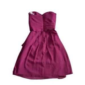 David’s Bridal Strapless Plum Dress Size‎ 4 Bridesmaid Formal Back Zip thumbnail 2