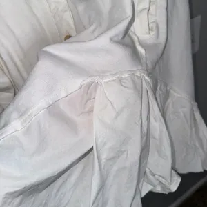 Free People Buttondown Ruffle Hem Shacket Women OS White‎ Oversized Cotton Boho thumbnail 8