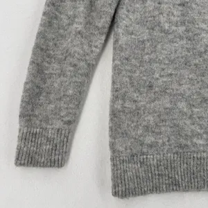 H&M Mohair Wool Blend Sweater Women S Gray Fuzzy Crewneck Quiet Luxury Cozy thumbnail 5