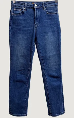 MOTHER Crop Jeans Shoot To Thrill Blue Denim Size 27- Stretch *ALTERED thumbnail 1