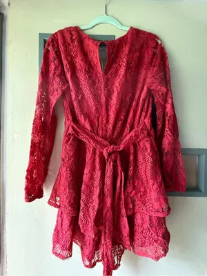 Fabletics Red Lace Long-Sleeve Romper thumbnail 7