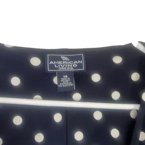 American Living Women's 14‎ Blue Polka Dot Runched Ruffle Dress Kentucky Derby thumbnail 6