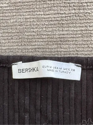 Bershka Black Ribbed Spaghetti-Strap Mini Dress thumbnail 3